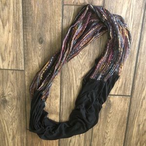 Woven textile infinity scarf